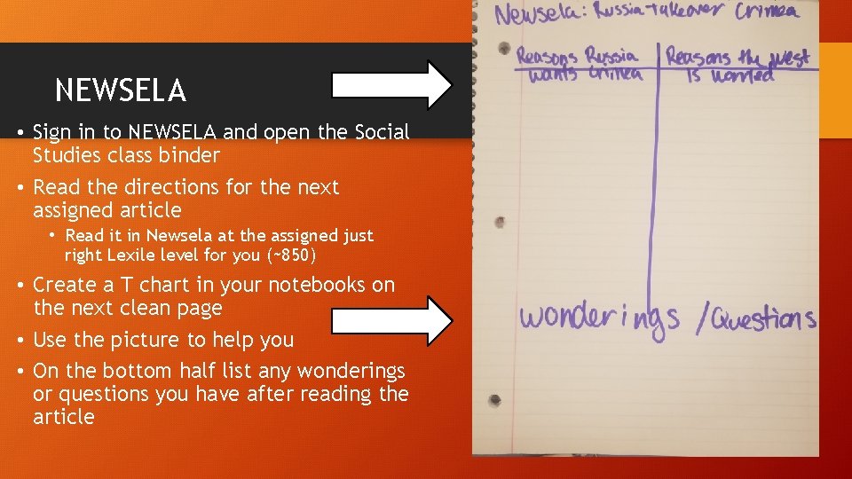 NEWSELA • Sign in to NEWSELA and open the Social Studies class binder •