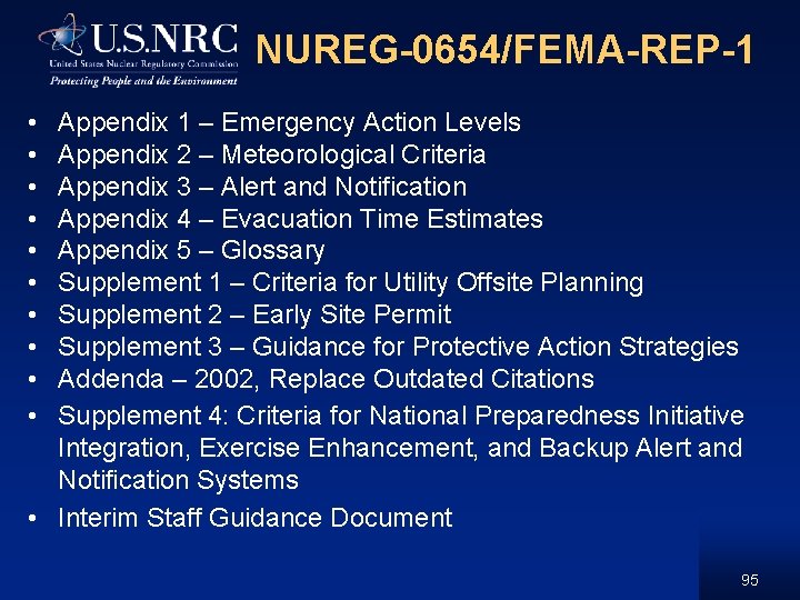 NUREG-0654/FEMA-REP-1 • • • Appendix 1 – Emergency Action Levels Appendix 2 – Meteorological