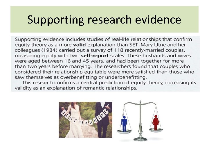 Supporting research evidence 