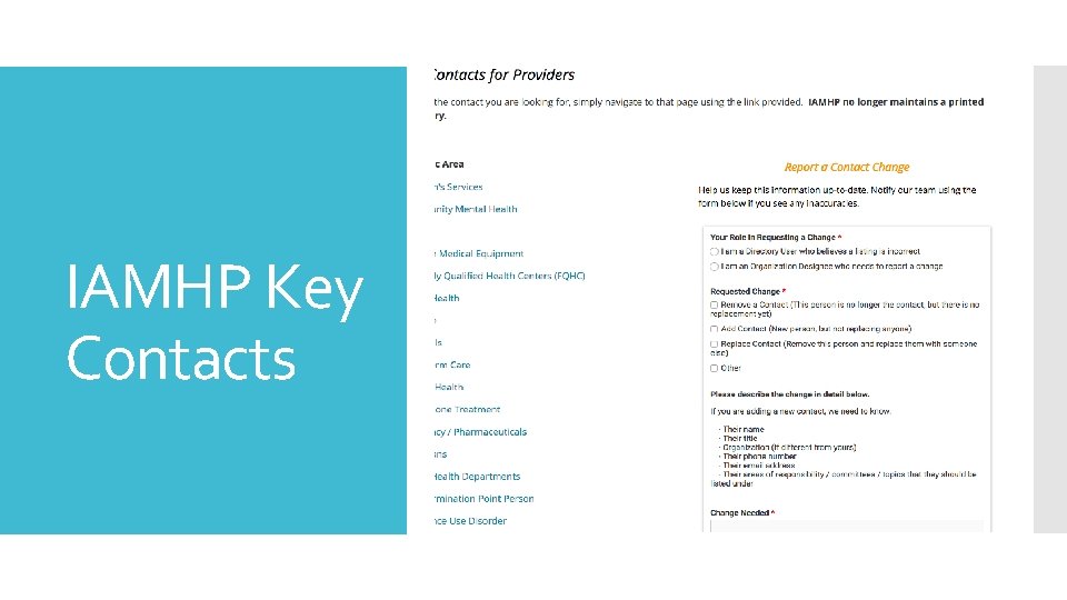 IAMHP Key Contacts 