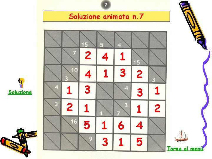 Soluzione animata n. 7 Soluzione 2 4 1 3 2 1 4 3 1