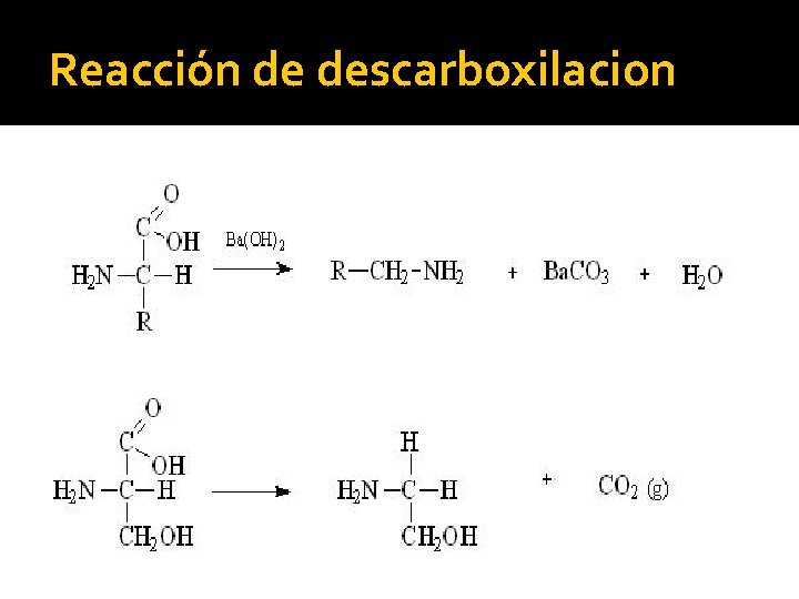 Reacción de descarboxilacion 