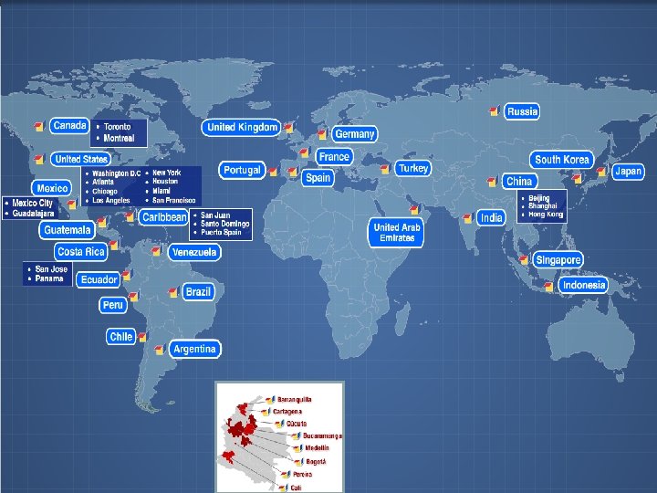 Proexport around the world: 28 offices overseas and 8 local offices 