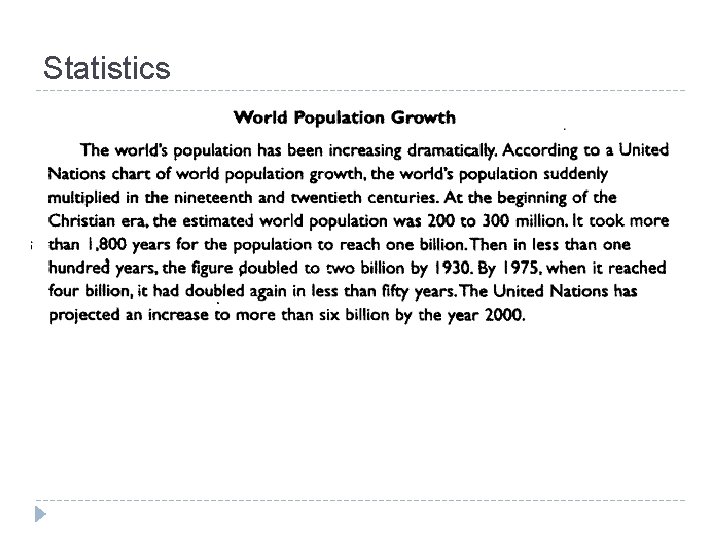 Statistics Statistics