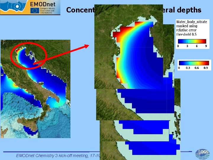 Concentration maps at several depths EMODnet Chemistry 3 kick-off meeting, 17 -19 May 2017