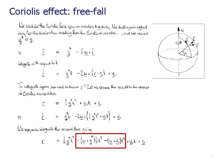 Coriolis effect: free-fall 10 