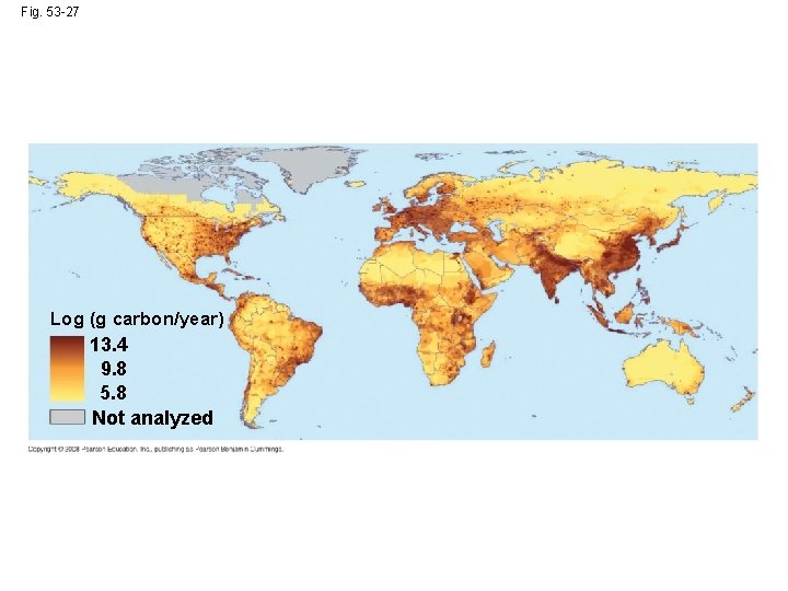 Fig. 53 -27 Log (g carbon/year) 13. 4 9. 8 5. 8 Not analyzed