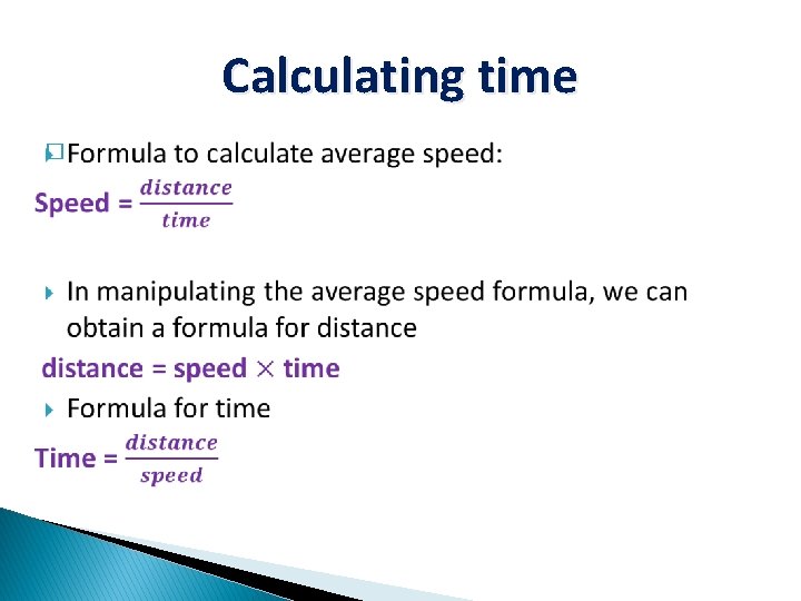 Calculating time � 