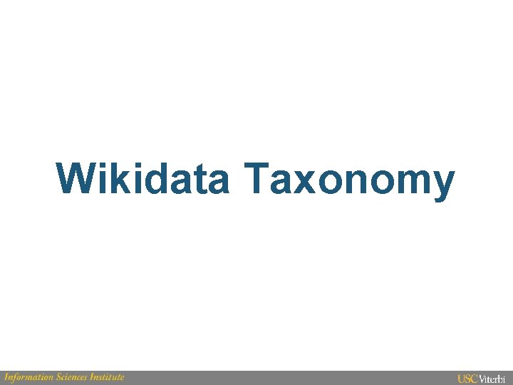 Wikidata Taxonomy 