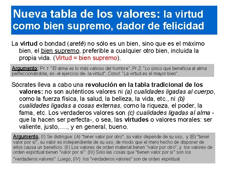 Nueva tabla de los valores: la virtud como bien supremo, dador de felicidad La Nueva tabla de los valores: la virtud como bien supremo, dador de felicidad La