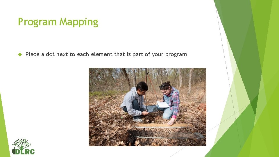 Program Mapping Place a dot next to each element that is part of your Program Mapping Place a dot next to each element that is part of your