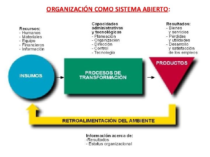 ORGANIZACIÓN COMO SISTEMA ABIERTO: 