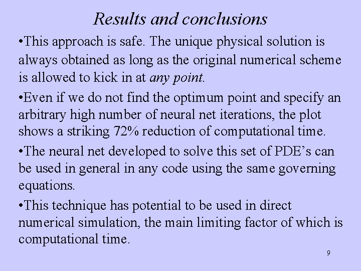 Results and conclusions • This approach is safe. The unique physical solution is always