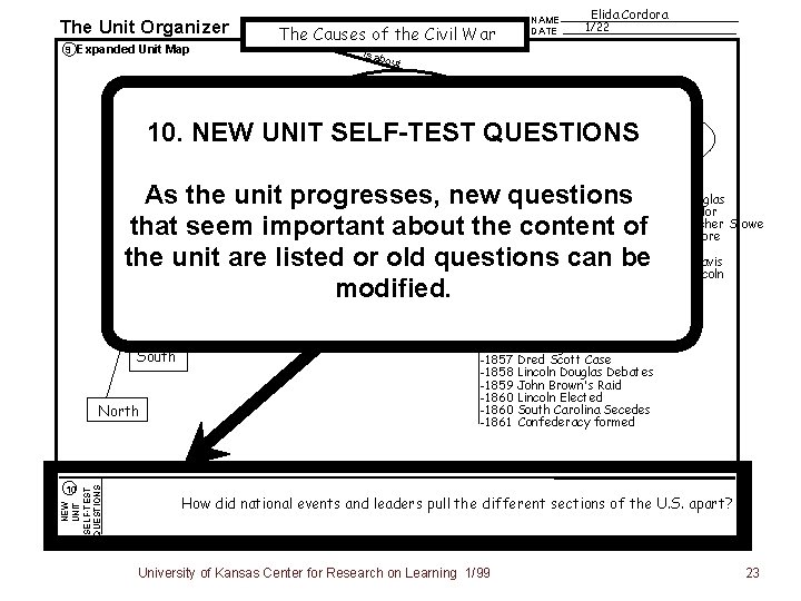 The Unit Organizer 9 Expanded Unit Map The Causes of the Civil War is