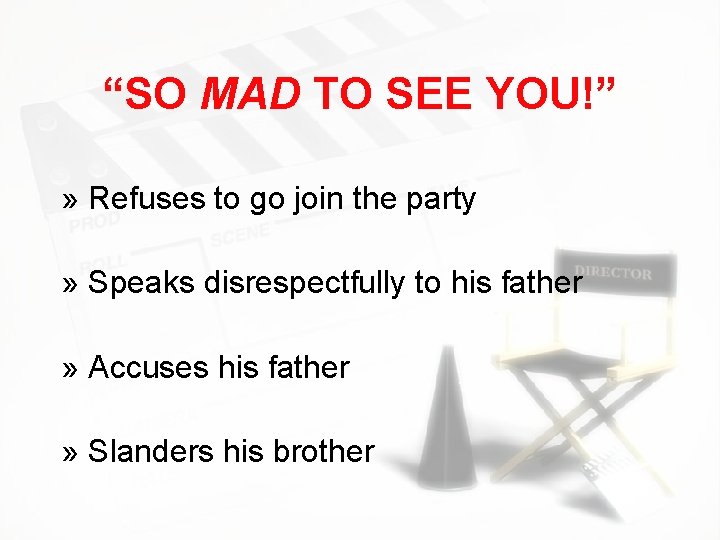 “SO MAD TO SEE YOU!” » Refuses to go join the party » Speaks