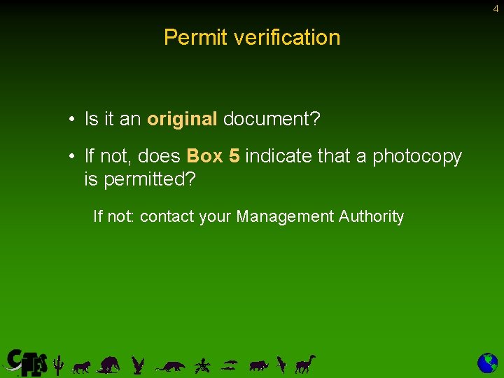 4 Permit verification • Is it an original document? • If not, does Box 4 Permit verification • Is it an original document? • If not, does Box