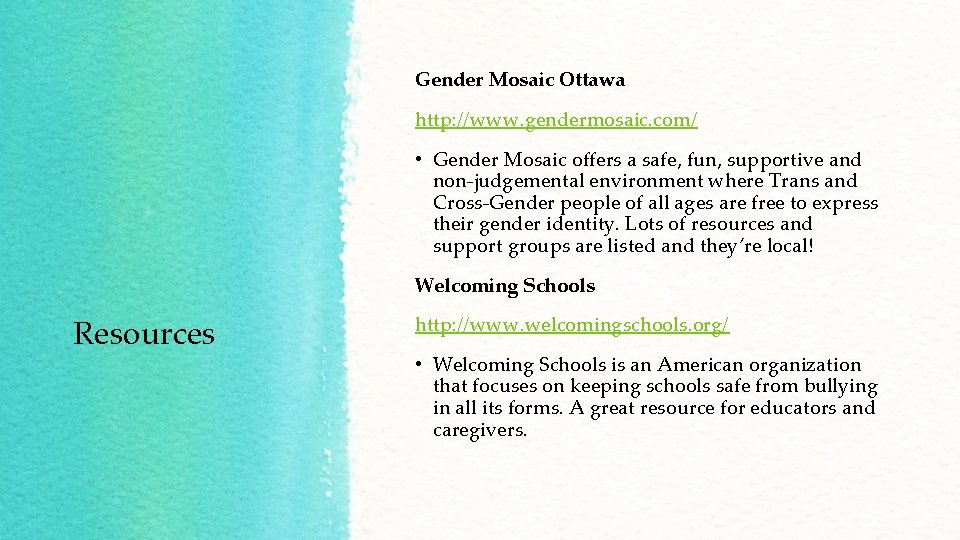 Gender Mosaic Ottawa http: //www. gendermosaic. com/ • Gender Mosaic offers a safe, fun, Gender Mosaic Ottawa http: //www. gendermosaic. com/ • Gender Mosaic offers a safe, fun,