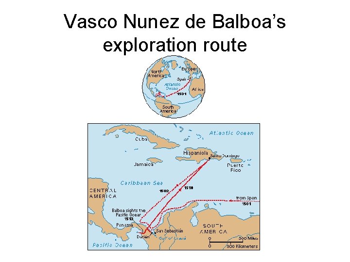Vasco Nunez de Balboa’s exploration route 