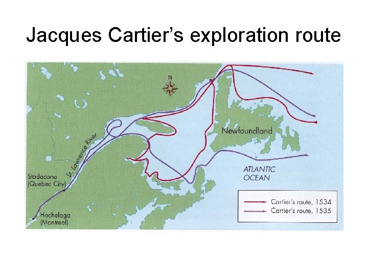 Jacques Cartier’s exploration route 