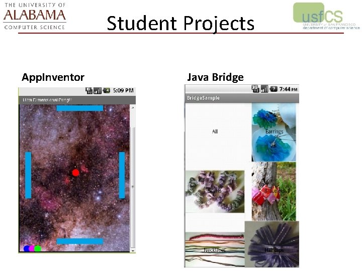 Student Projects App. Inventor Java Bridge 