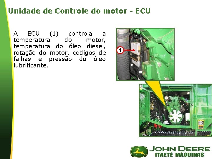 Unidade de Controle do motor - ECU A ECU (1) controla a temperatura do Unidade de Controle do motor - ECU A ECU (1) controla a temperatura do