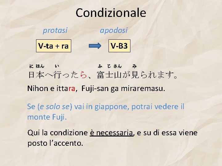 Condizionale protasi apodosi V-ta + ra V-B 3 に ほん い ふ じ さん