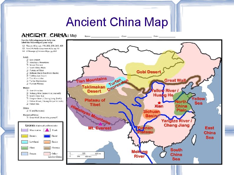 Ancient China Map 