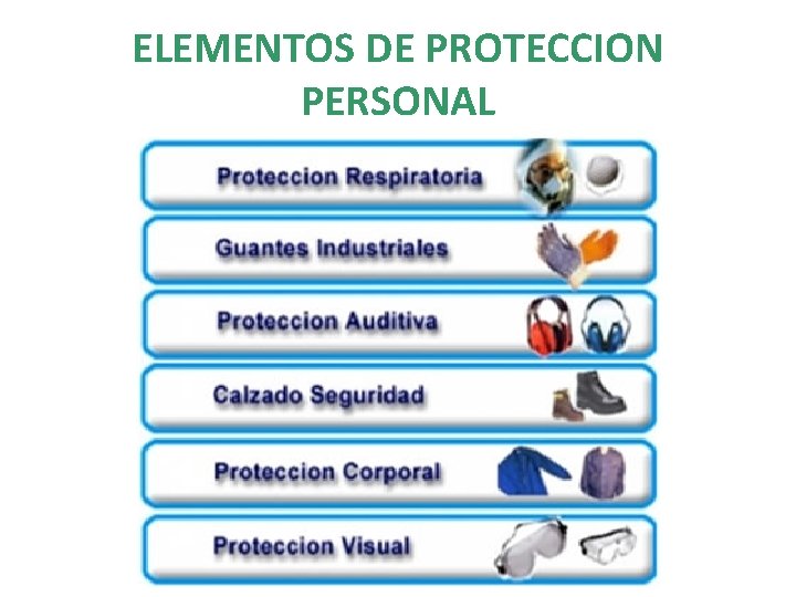 ELEMENTOS DE PROTECCION PERSONAL 