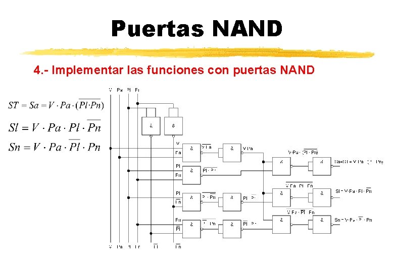 Puertas NAND 4. - Implementar las funciones con puertas NAND 