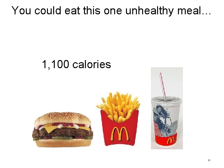 You could eat this one unhealthy meal… 1, 100 calories 11 