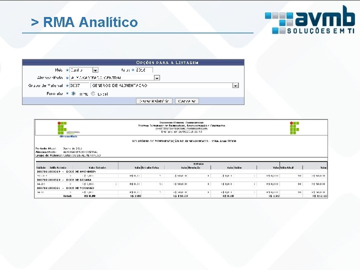 > RMA Analítico 