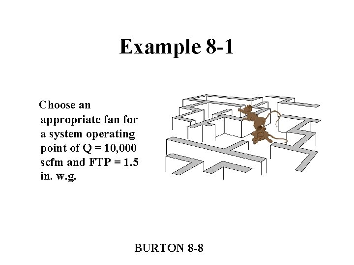 Example 8 -1 Choose an appropriate fan for a system operating point of Q