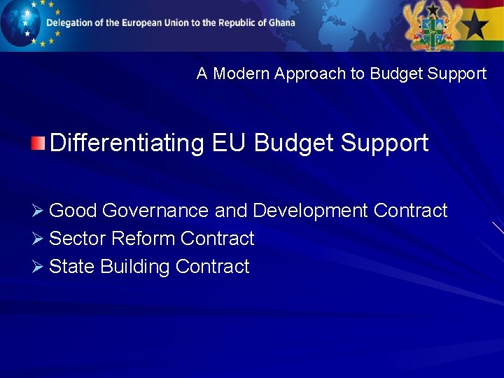 The Future Approach to EU Budget Support October