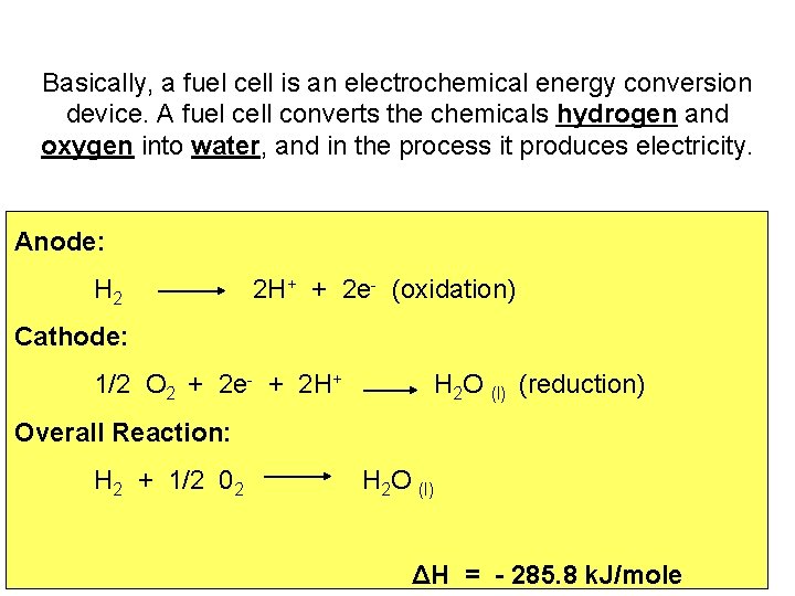 Basically, a fuel cell is an electrochemical energy conversion device. A fuel cell converts