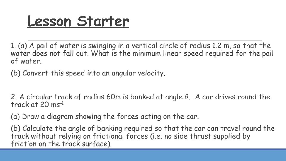 Lesson Starter Angular Momentum CFE ADVANCED HIGHER PHYSICS