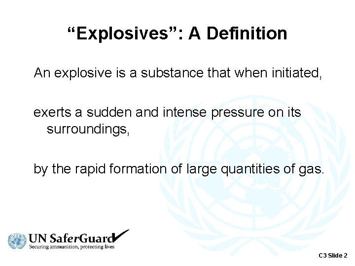 “Explosives”: A Definition An explosive is a substance that when initiated, exerts a sudden