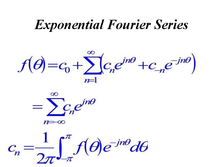 Exponential Fourier Series 