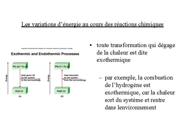 Les variations d’énergie au cours des réactions chimiques • toute transformation qui dégage de Les variations d’énergie au cours des réactions chimiques • toute transformation qui dégage de