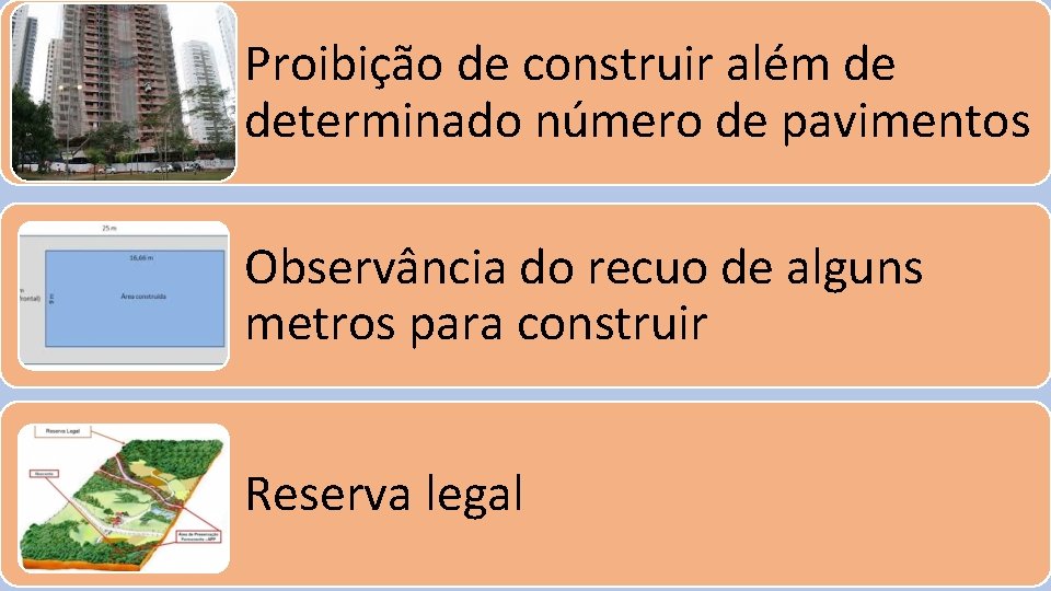 Proibição de construir além de determinado número de pavimentos Observância do recuo de alguns