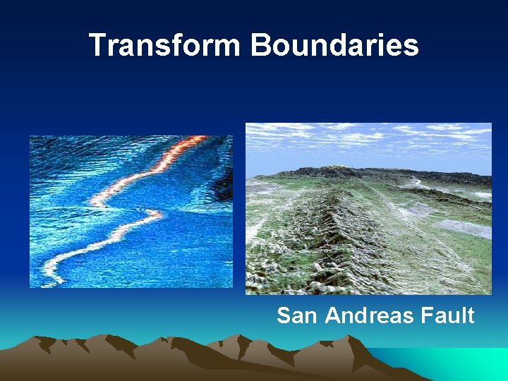 Transform Boundaries San Andreas Fault 