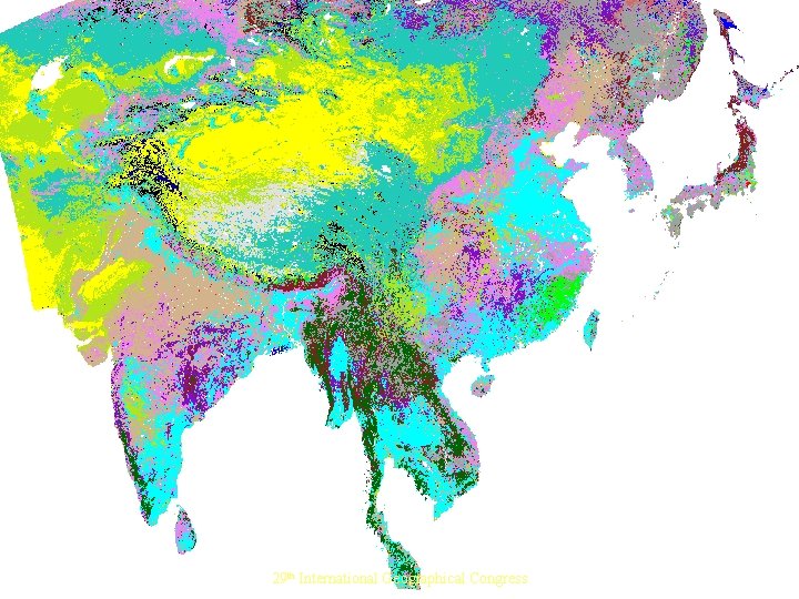 Asia Land Cover in Mollweide Projection (8 km Pixels) 29 th International Geographical Congress