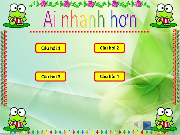Câu hỏi 1 Câu hỏi 2 Câu hỏi 3 Câu hỏi 4 