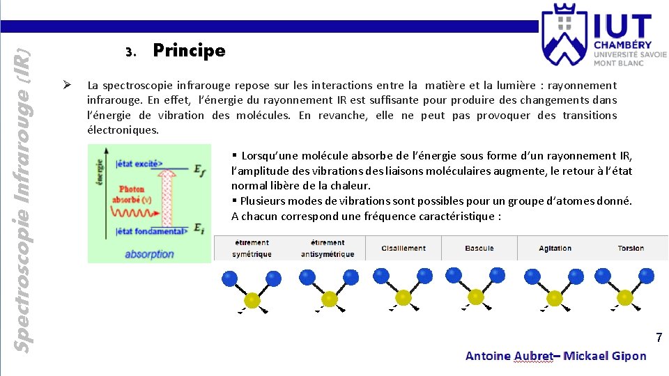 Spectroscopie Infrarouge (IR) 3. Principe Ø La spectroscopie infrarouge repose sur les interactions entre