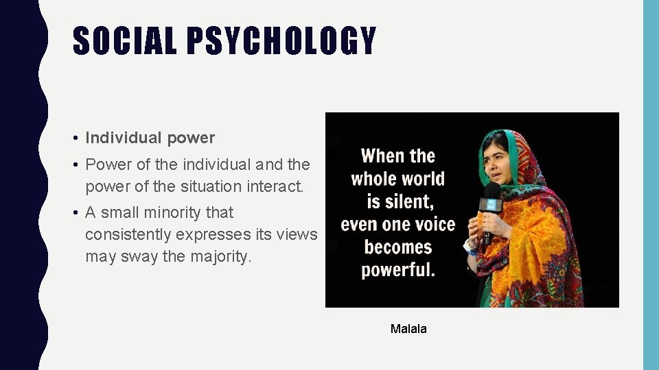 SOCIAL PSYCHOLOGY • Individual power • Power of the individual and the power of