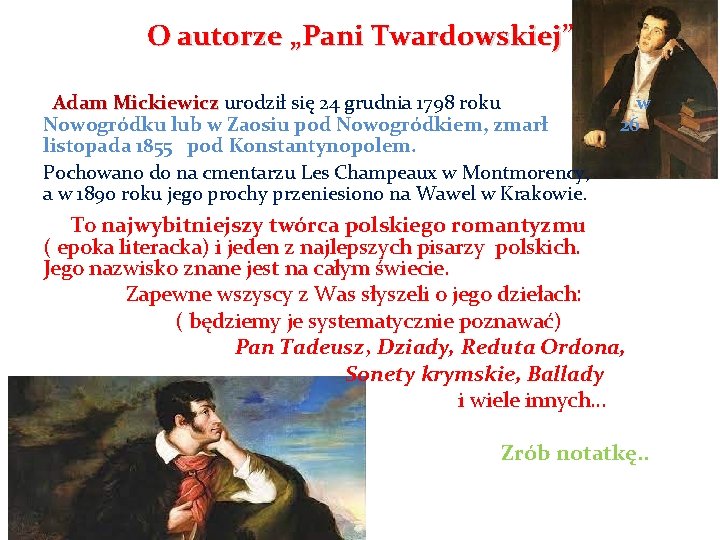 Co si wydarzyo w karczmie Rzym Adam Mickiewicz