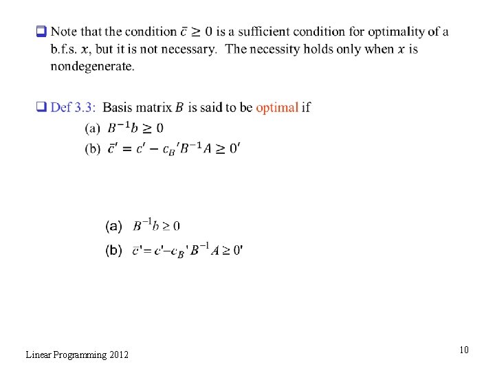 q Linear Programming 2012 10 