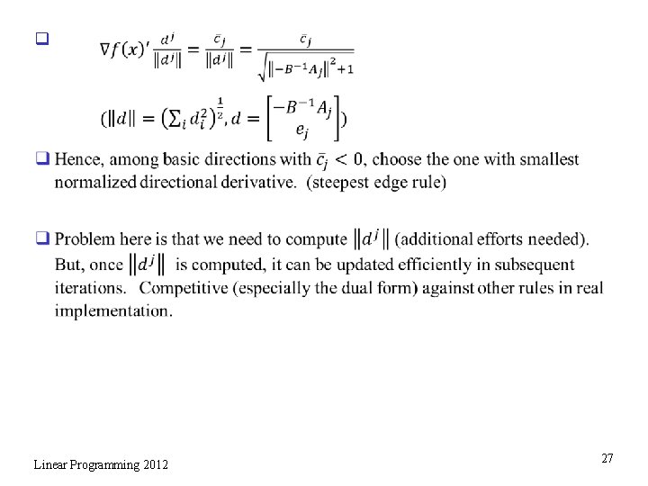 q Linear Programming 2012 27 
