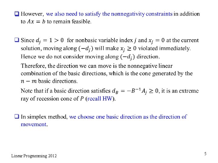 q Linear Programming 2012 5 