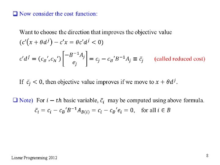 q Linear Programming 2012 8 