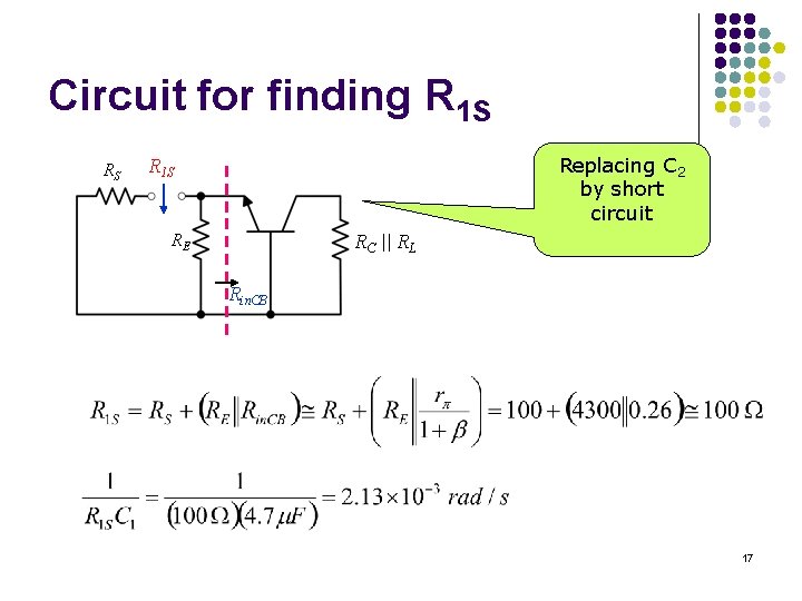 Circuit for finding R 1 S RS Replacing C 2 by short circuit R